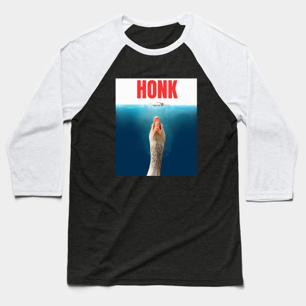 HONK - Goose Movie Poster Parody Baseball T-Shirt by OnlyGeeses